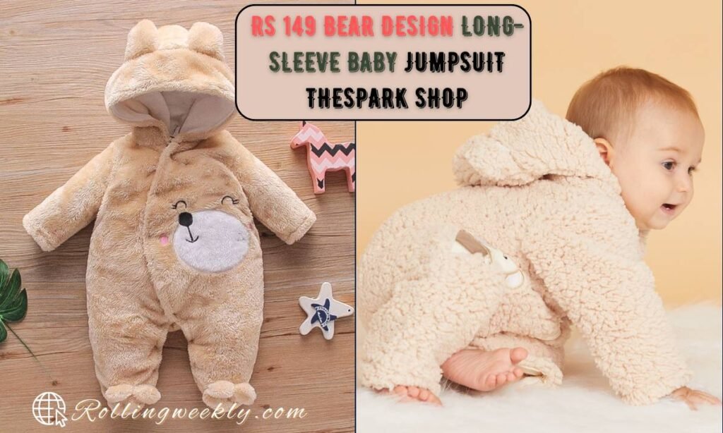 rs 149 bear design long-sleeve baby jumpsuit thespark shop